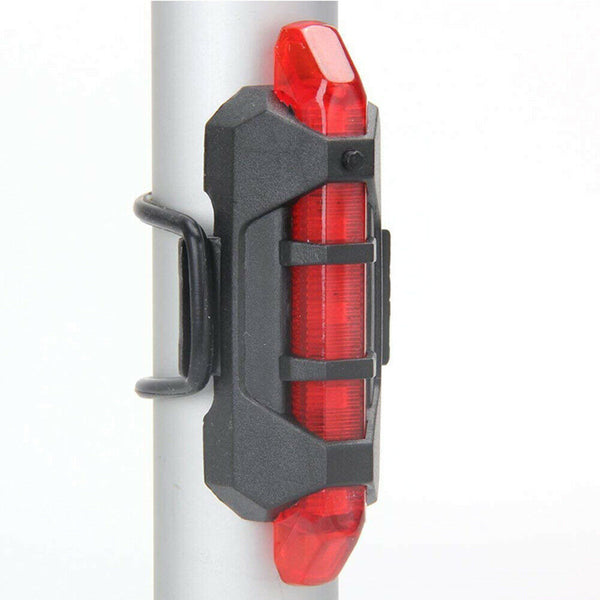 Tail Rechargeable USB Bike 5 LED Light Cycling Warning Safety Bicycle Rear Light