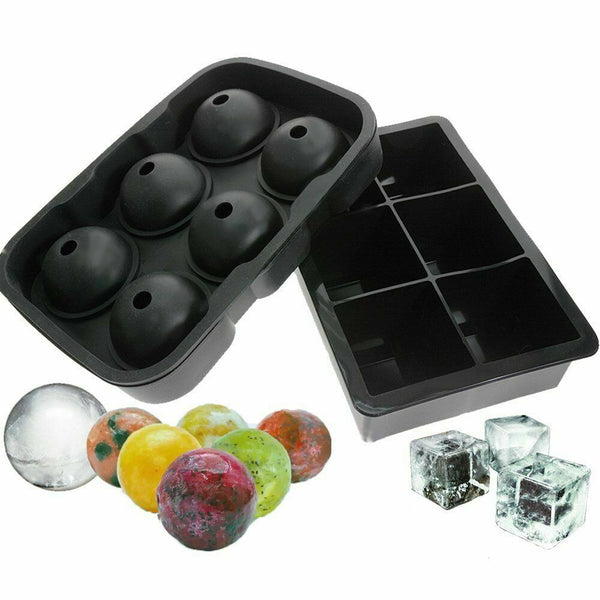 Whiskey Silicon Ice Cube Ball Maker Mold Sphere Mould Brick Party Tray Round