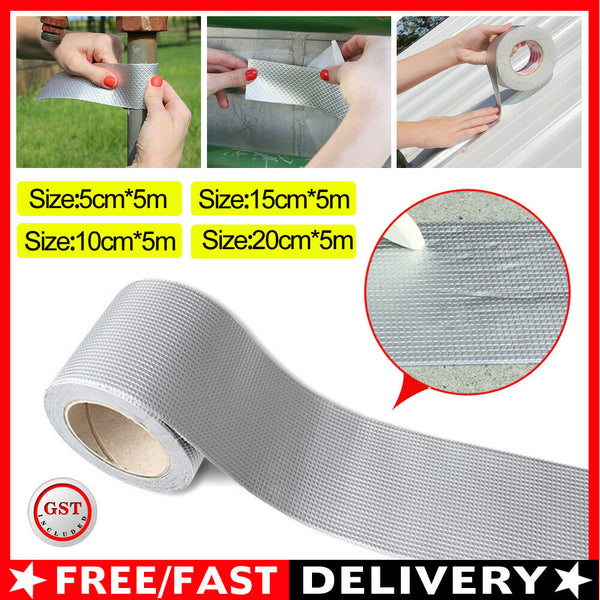 5m Waterproof Tape Butyl Rubber Aluminium Foil Roof Pipe Caravan Repair Flashing