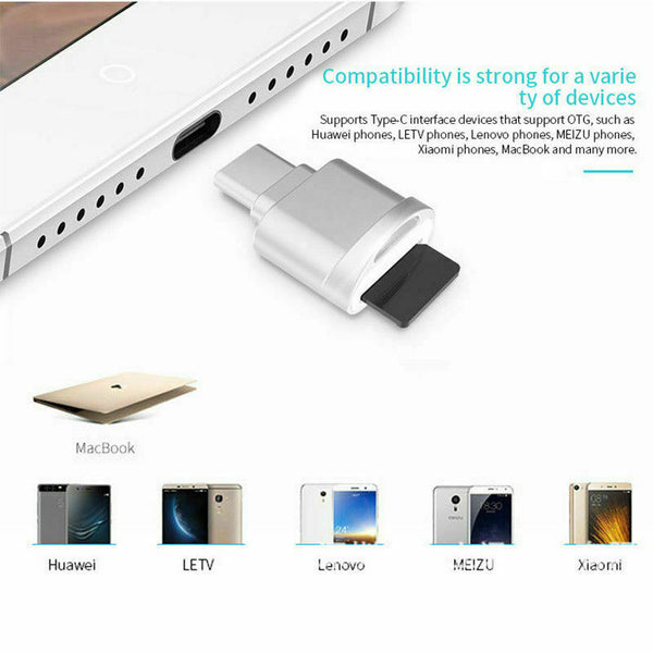 USB C 3.1 Type-C Card Reader Micro SD Memory Card OTG Adapter For Macbook Samsun