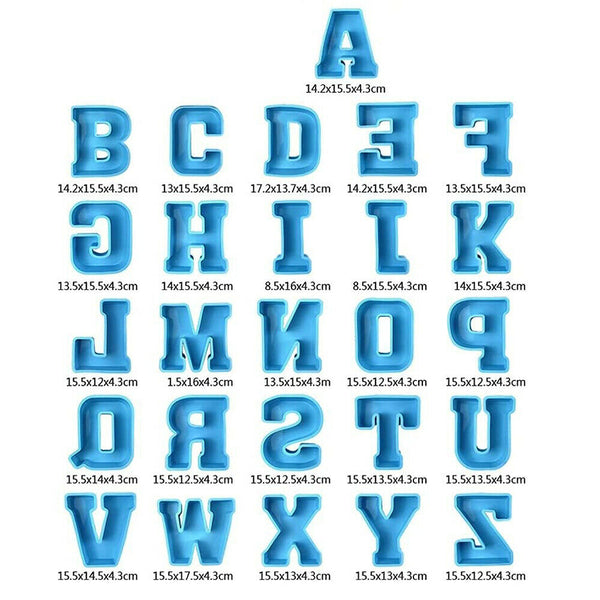 Large Alphabet Epoxy Resin Mold 3D Alphabet English Letter A To Z Mould Decor AU