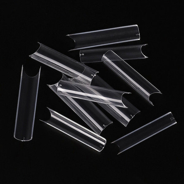 500Pcs Fake French Nail Tips Clear Natural Long False Pointy Art Gel Patches AU