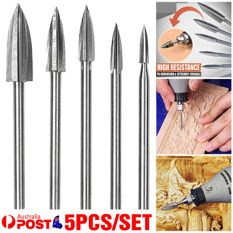 5 PCS/Set Wood Carving And Engraving Drill Bit Milling Cutter Carving Root