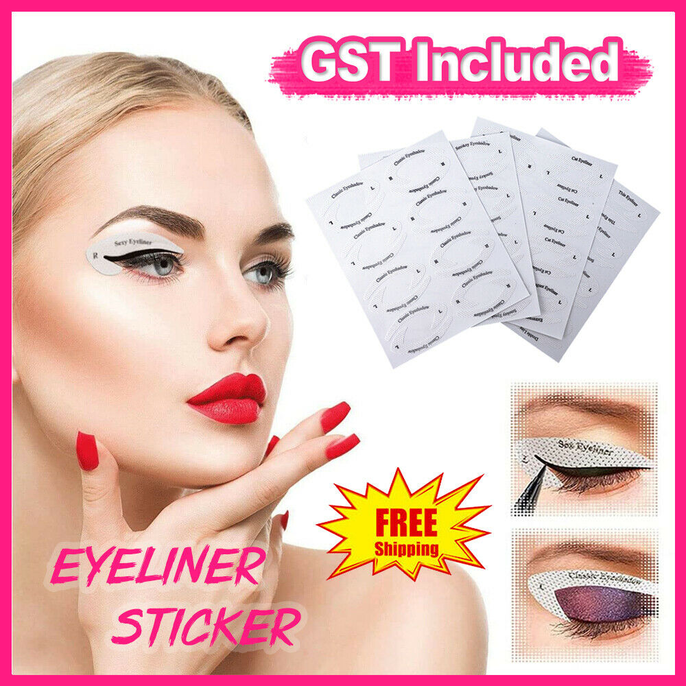 4 Sheets Quick Eyeliner Eyeshadow Stencils Eye Makeup Stickers Different Style