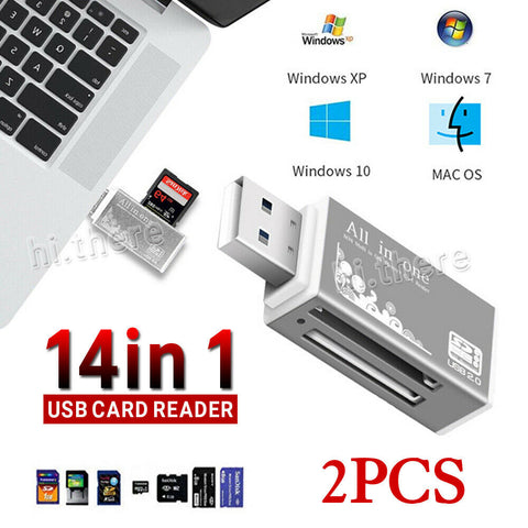 14 in 1 Card Reader USB For Mobile SDHC Micro SD to USB 2.0 MMC M2 Memory Stick