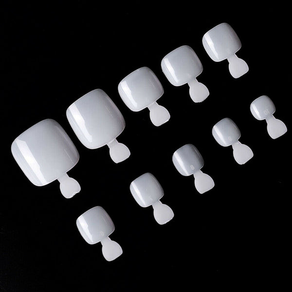 500pcs False Toenails Full Cover False Toe Nail Tips For Professional Salon AU