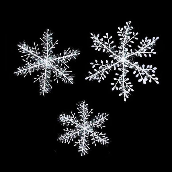 30/60PCS White Snowflake Bunting Garland Hanging Christmas Party Decorations