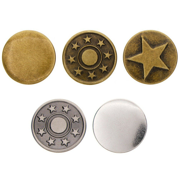 50 Sets Jeans Button Metal Tack Buttons Replacement Repair Craft Sewing Pants AU