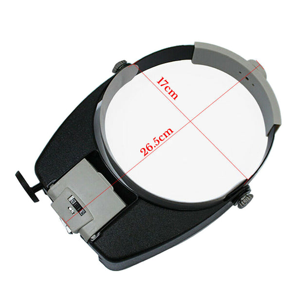 OZ Watch Repair Jewellers Head Headband Magnifier Glasses Loupe With LED Light