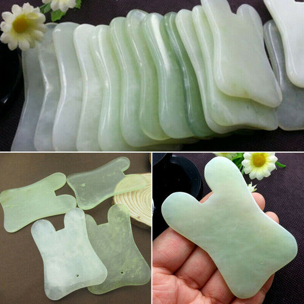 1/3/5/10PCS Natural Guasha Facial Jade Face Body Gua Sha Board Massager Tool AU