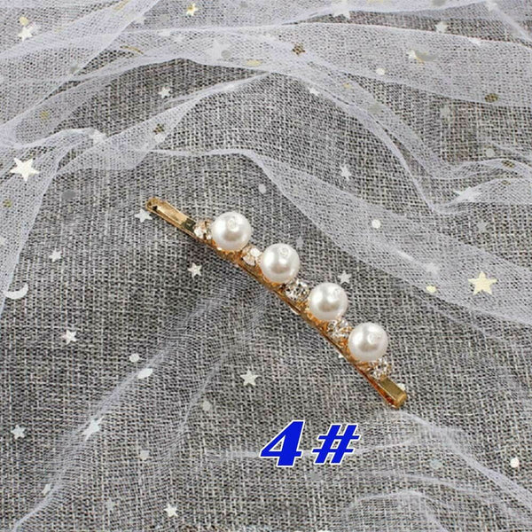 Popular Women Pearl Hair Clip Snap Barrette Stick Hairpin Hair Accessories Gift