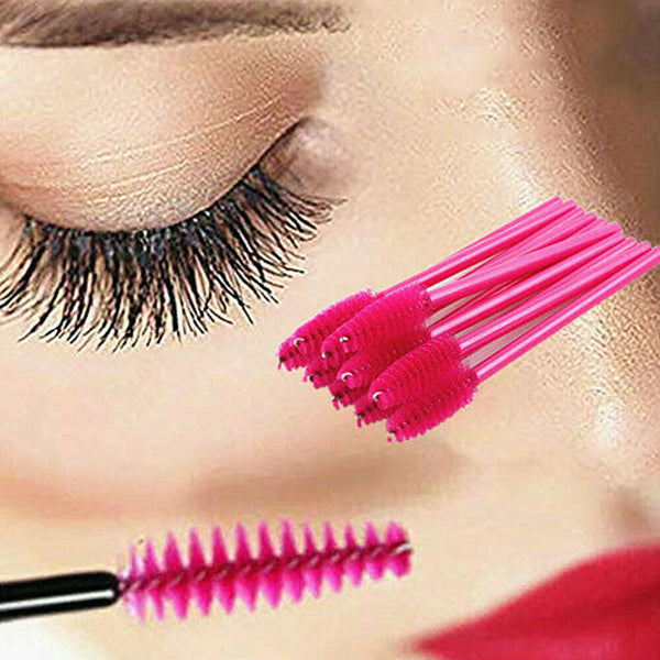 1-1000PCS Pink Eyelash Brush Applicator Makeup Disposable Mascara Wands Set