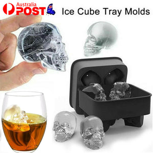 Whiskey Silicone Ice Cube 3D Skull Brick Maker Mold Mould Halloween Party Tray