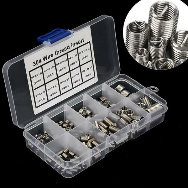 150Pcs/Set Helicoil Stainless Steel Thread Repair Insert Kit M3 M4 M5 M6 M8 AU