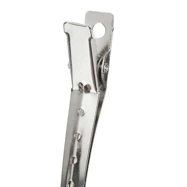 12 pcs Duck Bill Hair Clips Metal Alligator Curl Sectioning Clips with Holes AU