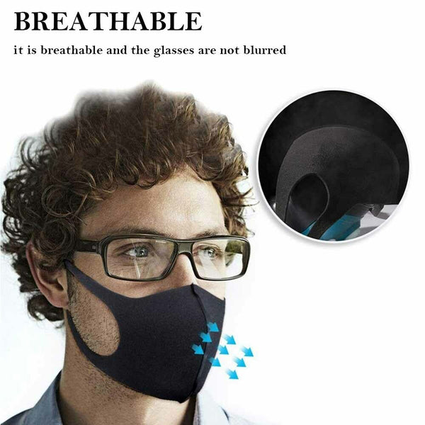 Unisex Washable Black Fashion Face Mouth Mask Cover Protective Masks Reusable