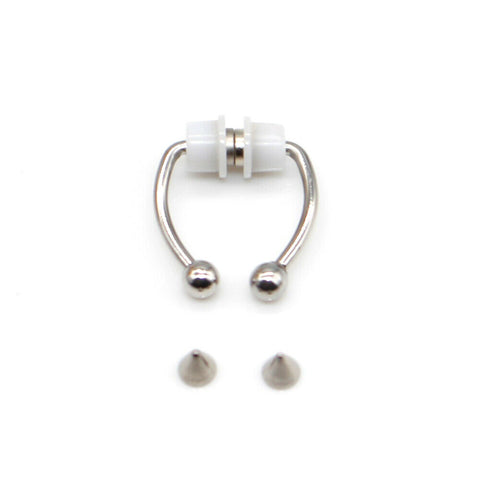 Non-Piercing Magnetic Fake Septum Nose Ring Segment Helix Tragus Faux Clicker