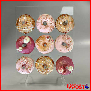 9 Holes Acrylic Donuts Wall Display Stand Holder Candy Doughnut Party Bar Event