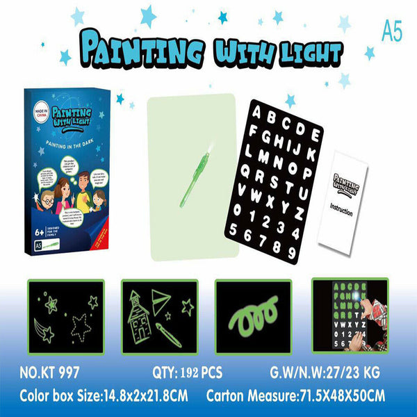 A3 A4 A5 Drawing Board Light Up Draw Sketchpad Board Kids Developing Toys + Pen