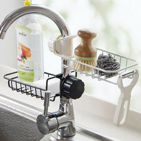 Kitchen Sink Faucet Shelf Sponge Dish Cloth Rack Holder Racks Storage Organizer