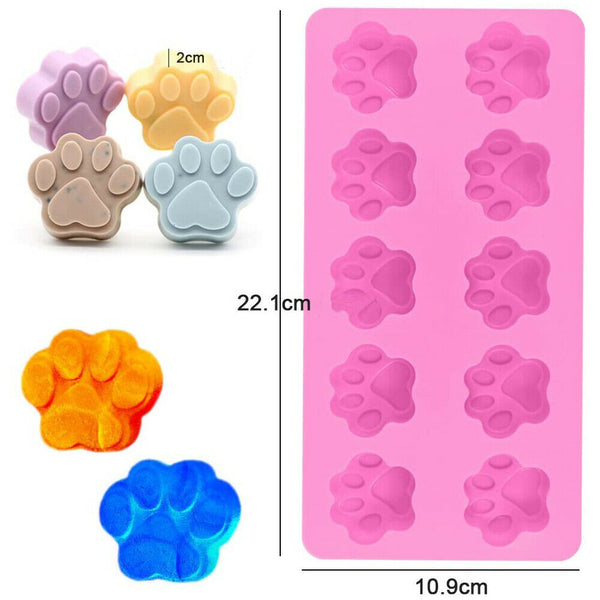 Paw Print Silicone Mold Chocolate Cookie Mould Jelly Ice Cube Baking Decor