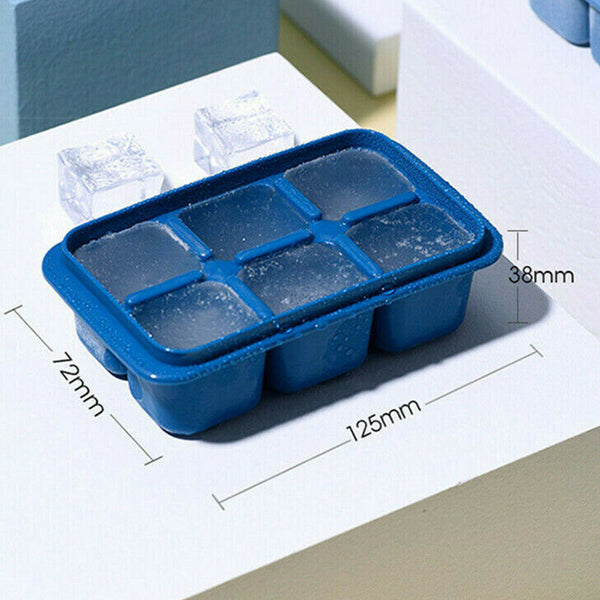 6Grit Large Ice Cube Tray Mold With Lid Home Kitchen Ice Maker Jelly Tool Mould