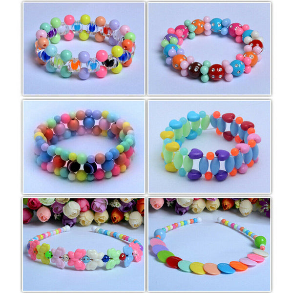 1200x Pop-Snap Beads Jewellery Wire Making Kits Necklace Bracelet DIY tools Toys