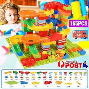 165Pcs Marble Race Run Building Blocks Maze Ball Jungle Track Building Toys Kids