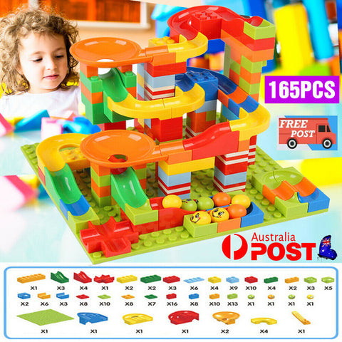 165Pcs Marble Race Run Building Blocks Maze Ball Jungle Track Building Toys Kids