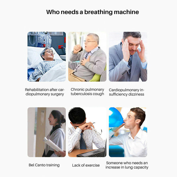 Deep Breathing Lung Exerciser TRI-BALL Meter Spirometer Trainer Safe Breath NEW