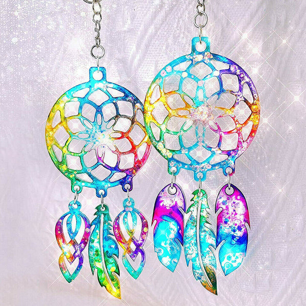 4X Silicone Dream Catcher Earring Resin Epoxy Mold Eardrop Pendant Casting Mould