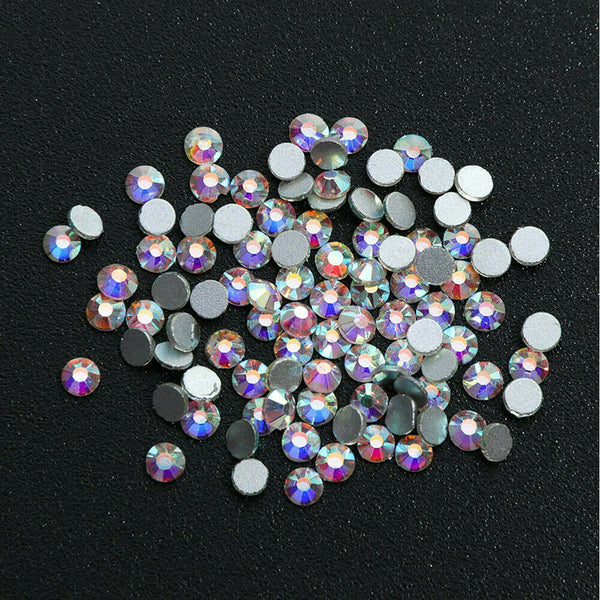 Flat Back Box Crystal Nail Art Decor AB Nails Rhinestones Diamond Beads 12 Grids