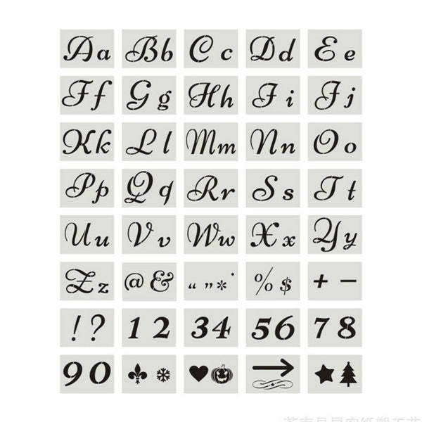 40pcs English Letter Stencils for Painting on Wood Reusable Alphabet Stencil