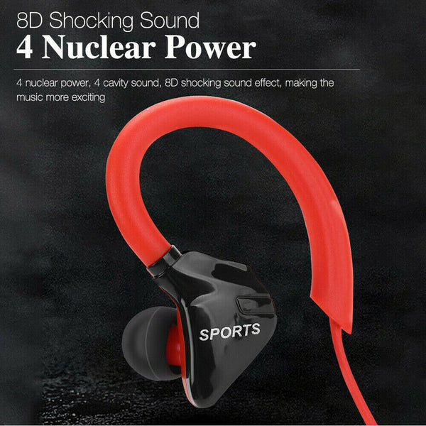 Sports Ear Hook Run Headphone Earbuds Aux 3.5mm Jack In Ear Earphones With Mic