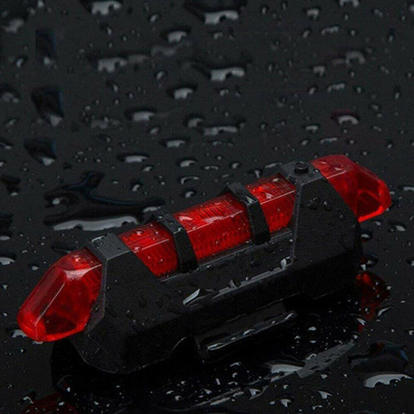 Tail Rechargeable USB Bike 5 LED Light Cycling Warning Safety Bicycle Rear Light