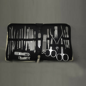 26Pc Stainless Manicure Pedicure Set Nail Clippers Kit Cuticle Grooming Beauty