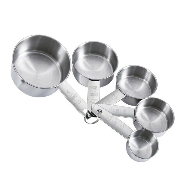 Stainless Steel Measuring Cups and Spoons Set Kitchen Baking Gadget Tools