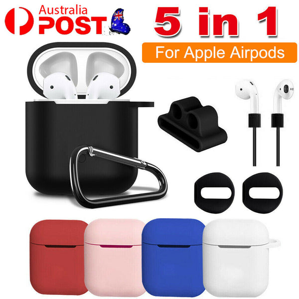5 in 1 Set Strap Holder & Silicone Case Cover Skin For Apple Airpods Accessories