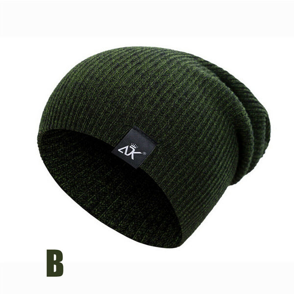 Mens Womens Warm Wool Knit Baggy Beanie Winter Hat Ski Slouchy Chic Knitted Caps