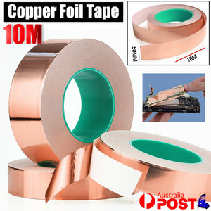 Double Sided Copper Foil Tape 10m x 50mm EMI Shielding Conductive Adhesive Tapes