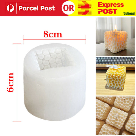 Square Honeycomb Pattern Candle Silicone Mold  DIY Mould Soap Craft Baking Cake