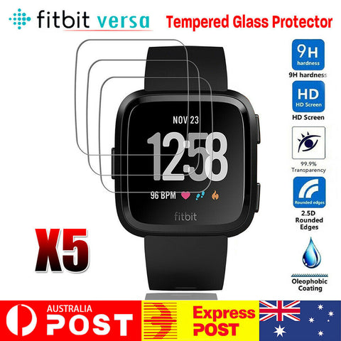 1/5/10PCS Tempered Glass Screen Protector For Fitbit Versa Smart Watch AU Stock