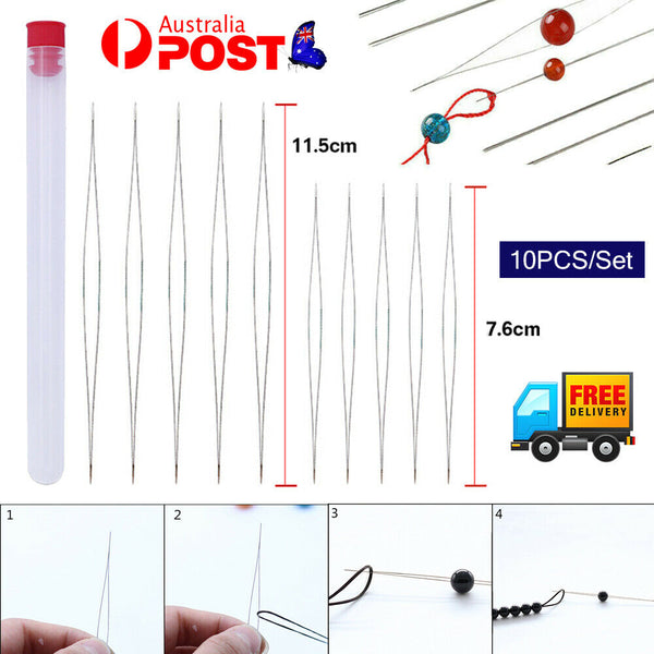 10PC Big Eye Beading Needles Easy Threading Tool for Bracelet Jewelry Making DIY