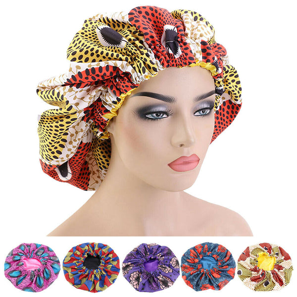 Hair Care Women's Fashion Satin Bonnet Cap Night Sleep Hat Cap Wrap