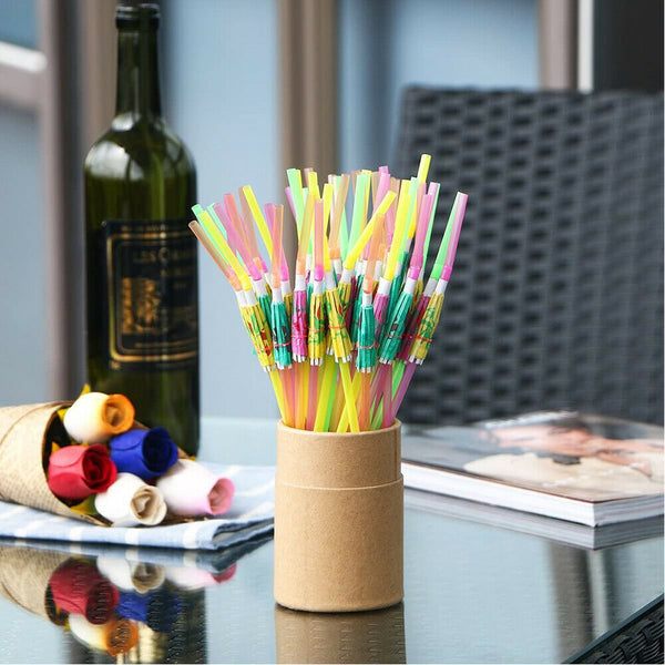 Cocktail Umbrella Drinking Straws Parasol Tropical Party Club Beverage Straws