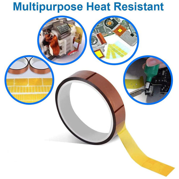 33M 5-20mm Kapton Tape High Temperature Heat Resistant Polyimide Tape New