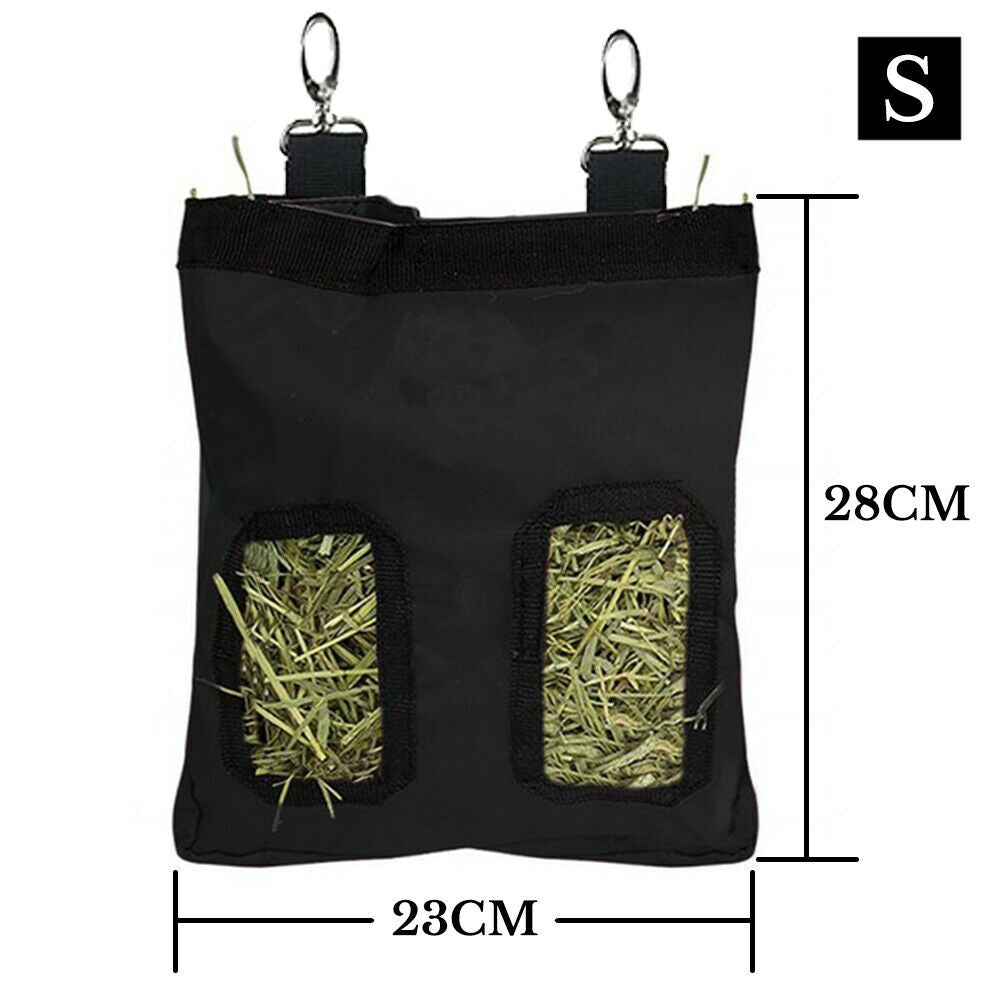 Rabbit Hay Bag Feeder Small Pet Rat Food Hanging Storage Feeding Pouch Slow Eat