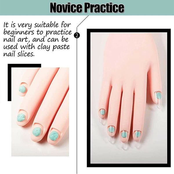 Practice Model Hand Nail Art Trainer Hand Fake Hand For Acrylic Gel False AU NEW