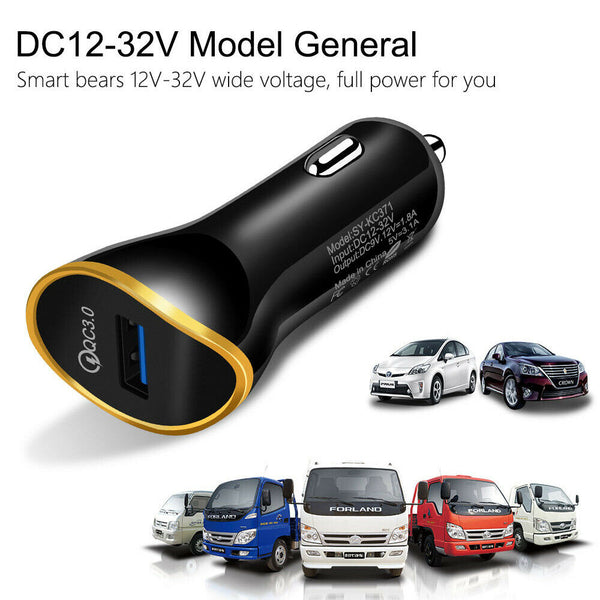 PD Fast Charging QC3.0 3.4A Car Charger Plug Multi USB-C Adapter Quick Charge