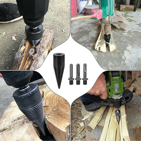 42mm Speed Twist Drill Bit Wood Firewood Log Splitter Screw Splitting Cones